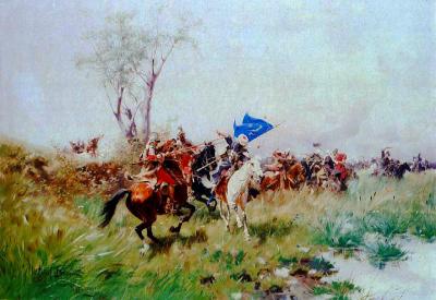 Картина "Атака кавалерии" Юзефа Брандта